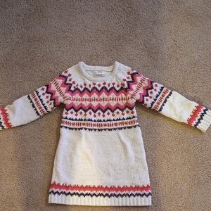 Fair Isle Knit Sweater Dress - Multicolor